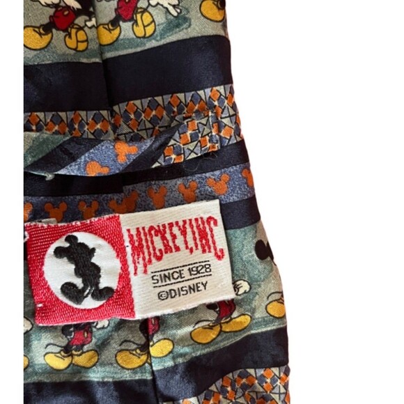 Vintage Mickey Inc Mickey Mouse Neck Tie Necktie 100% Silk Classic 90s - Picture 5 of 6